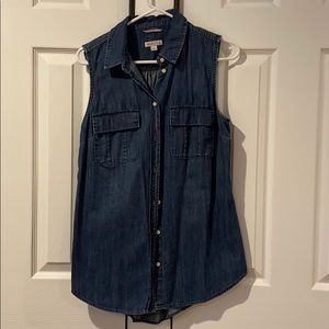 Merona sleeveless jean shirt